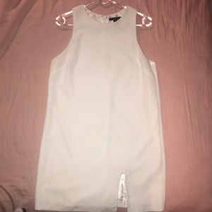 White mini dress with/ small open slit on the left